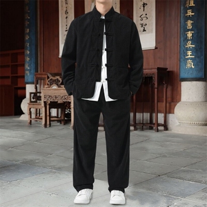 男士外套灯芯绒夹克套装盘扣立领风 XZ1512-2501套装-P110图片