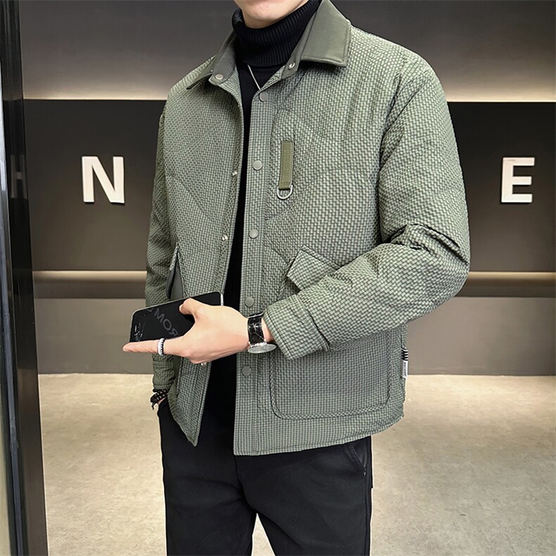 轻薄羽绒服男冬季2025新款口袋拼接翻领男装外套A313-C977-P175,男装羽绒服,电商A313