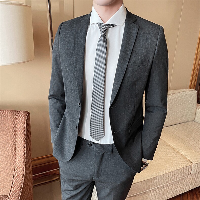 2021春季新款西装套装两件套高品质职业套装工作服812,男装西服套装,电商D225