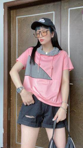 夏季新款拼接短袖上衣，女装，贝依维娅