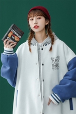 中性风2026秋季新品手绘画字母印花棒球服夹克外套-G77p65控88，男装夹克，A247A