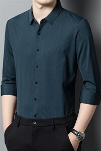 高档长袖衬衫中青年春秋季休闲时尚衬衣百搭男装上衣 HM3392-P85图片