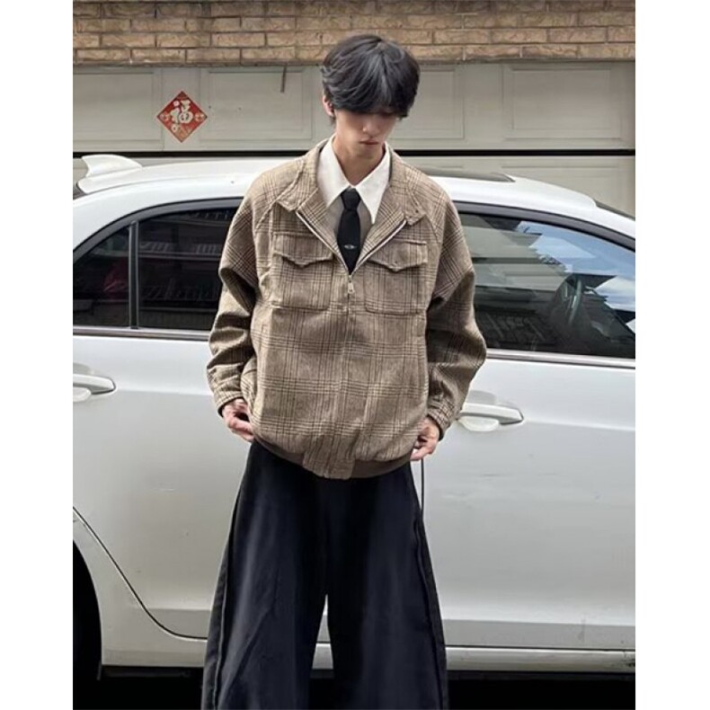 小香风牛仔外套男款春秋季宽松工装夹克痞帅复古棒球服JY6627,男装工装外套,星座1116A（原606A-3）