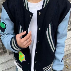 美式高街短款飞行夹克外套男女情侣款春季棒球服流行气质新款潮流图片