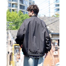 复古贴标棒球服情侣休闲宽松夹克外套XZ402-2P88控108JK6603货足，男装夹克，星座402-2