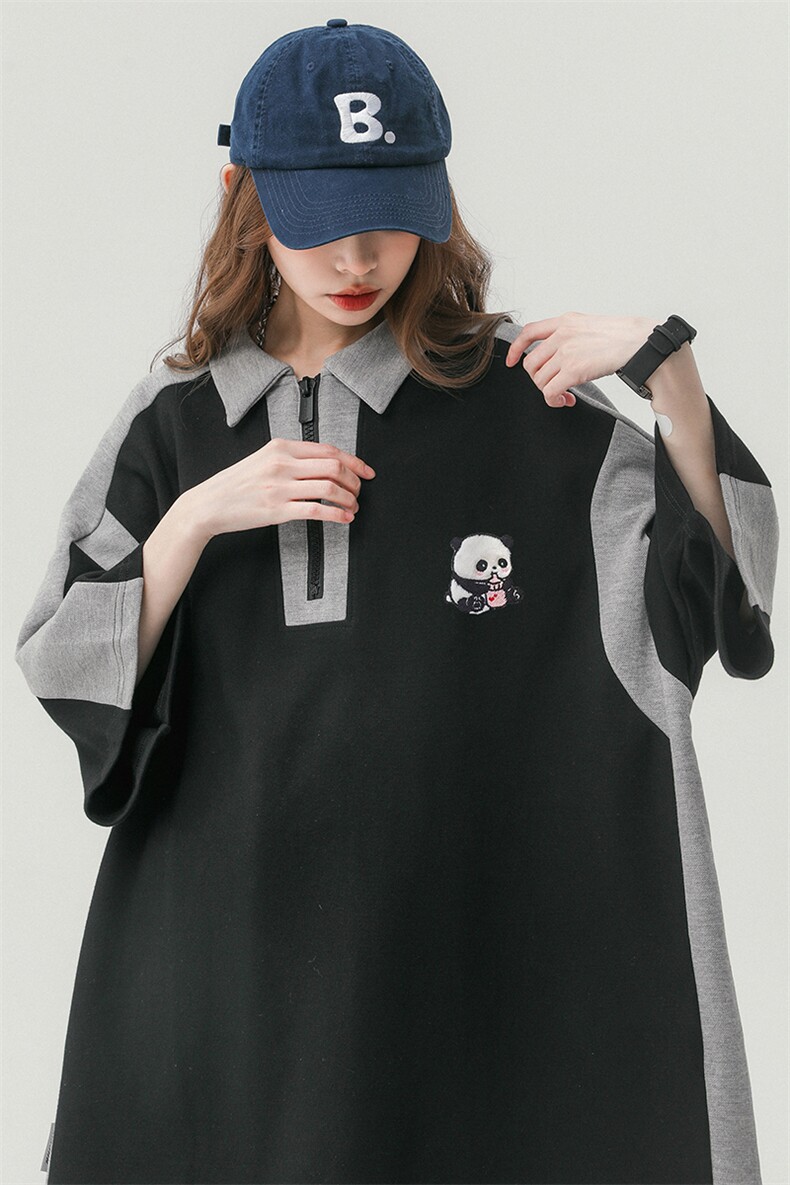 中性风23新款夏季翻领印花百搭时尚潮流短袖T恤D6325P50控68,男装T恤,电商A268