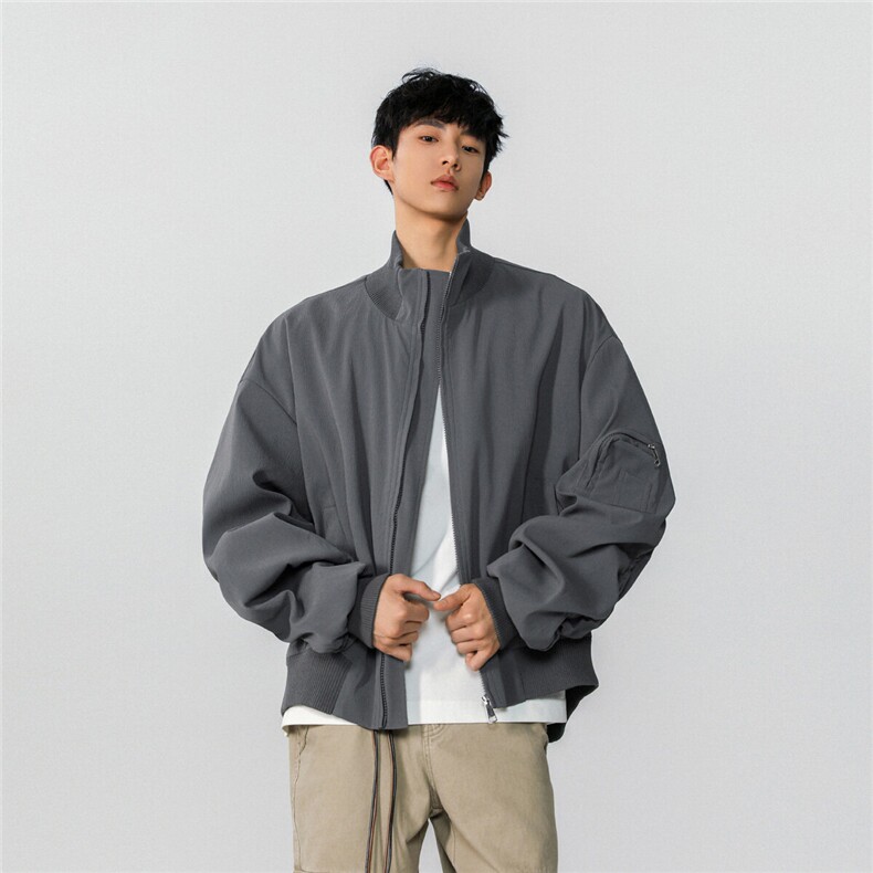 男装2026春季飞行服夹克春装大码cleanfit宽松拉链外套S381-特88,男装夹克,电商A233-1