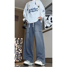 复古工装秋季新款牛仔裤男美式高街宽松直筒裤子-A1155TP50控70，男装牛仔裤，电商B241
