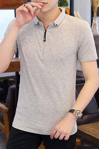夏季男士短袖T恤男装翻领潮牌潮流POLO衫纯棉秋衣打底衫ST001-P25图片