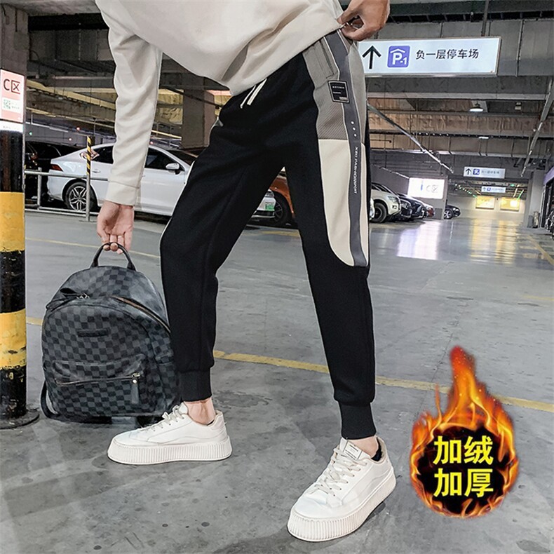 社会精神小伙加绒卫裤休闲裤运动束脚裤DS-B249-KK90-P58-加绒P68图片