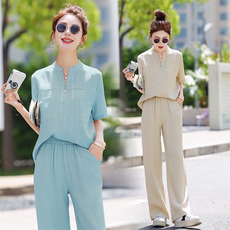 休闲时尚套装女2025夏季爆款小个子气质减龄宽松显瘦遮肉两件套潮，女装套装/套裙，梦依杭
