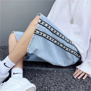 夏季牛仔短裤男潮牌ins五分裤D6652P35图片