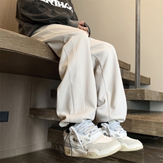 华夫格休闲拖地裤秋冬款加绒加厚K930常规特批32加绒特批42，男装休闲裤，星座718-1