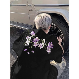 网图有货藤蔓花卉印花短袖T恤男女夏季潮牌复古半袖A344-P25