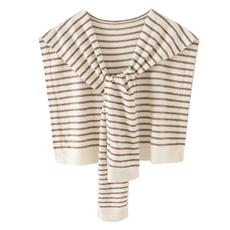 2025年秋季新款百搭女士拼色条纹时尚潮流披肩，披肩，顺禾羊绒