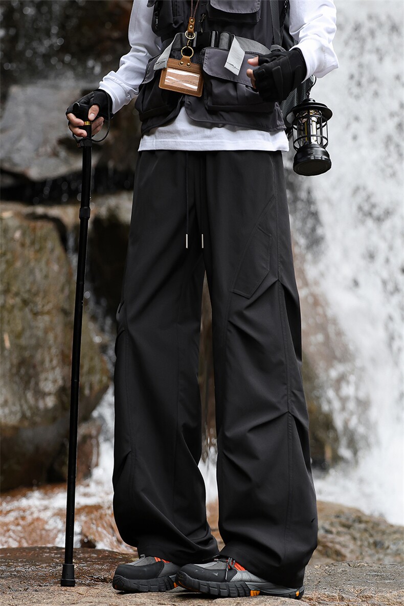 防水户外登山打褶冲锋裤徒步速干百搭机能风工装裤男5Q3058-TP18,男装休闲裤,电商A102