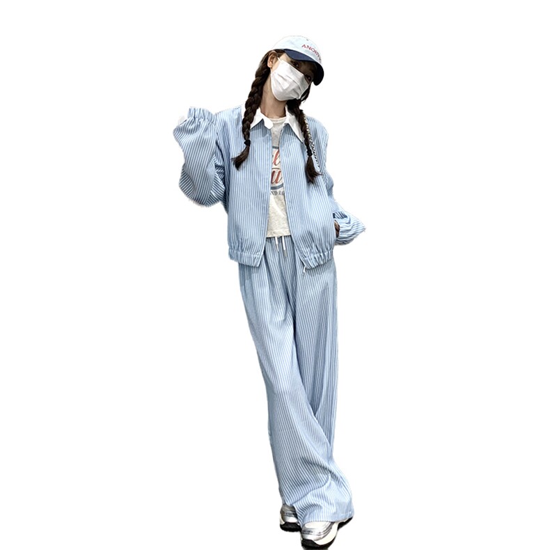 【秋款】新款时尚蓝色条纹套装088-9907p165控228,女装套装/套裙,2C088