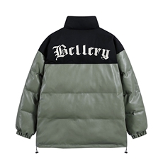 白底23新款冬季时尚百搭宽松字母印花皮棉服外套MY402P115控158，男装棉衣，电商A247-1