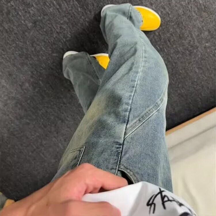 微喇牛仔裤男女春秋装新款美式高腰情侣修身喇叭拖地裤LL5711-P45,男装牛仔裤,星座1008