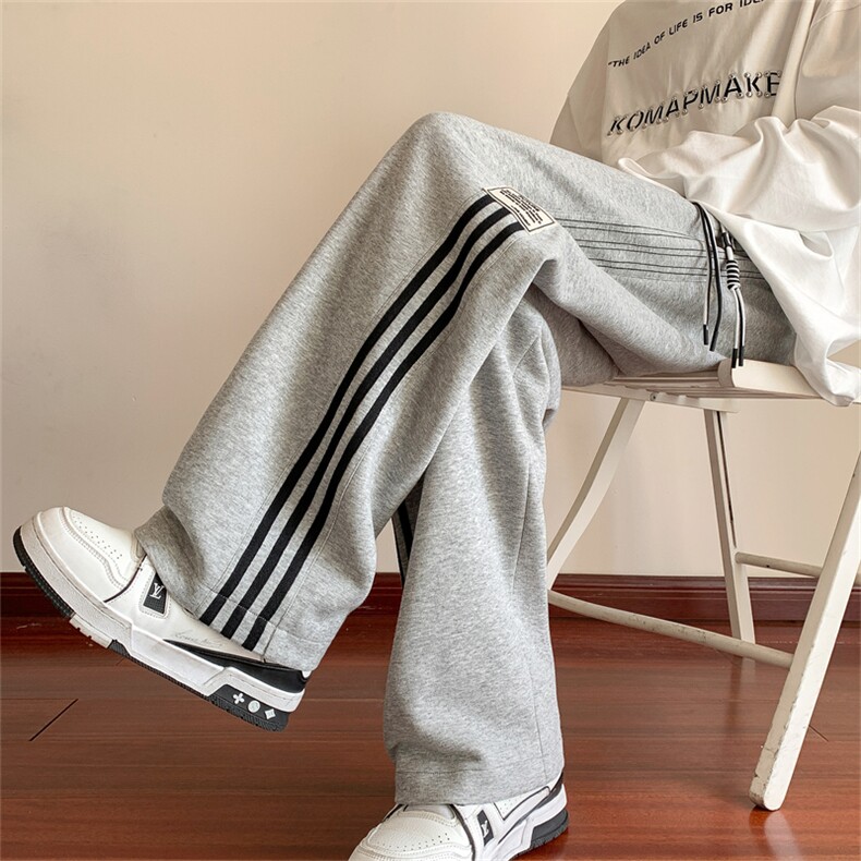 K127/P50春装新款现货卫裤休闲裤男大码宽松个性织带运动裤男裤子，男装休闲裤，电商基地A050