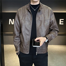 加绒加厚皮衣外套男秋冬季2025新款机车皮夹克A313-25119-P148，男装夹克，电商A313