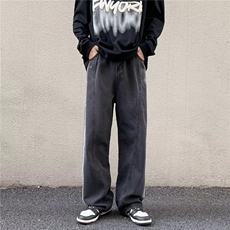 美式高街复古牛仔裤男ins潮牌宽松喇叭阔腿拖地长裤子NK828-p40，男装牛仔裤，星座1008-2
