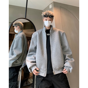 517A-8-W9291-P88秋季新款现货重磅50棉垫肩基础款开衫卫衣图片