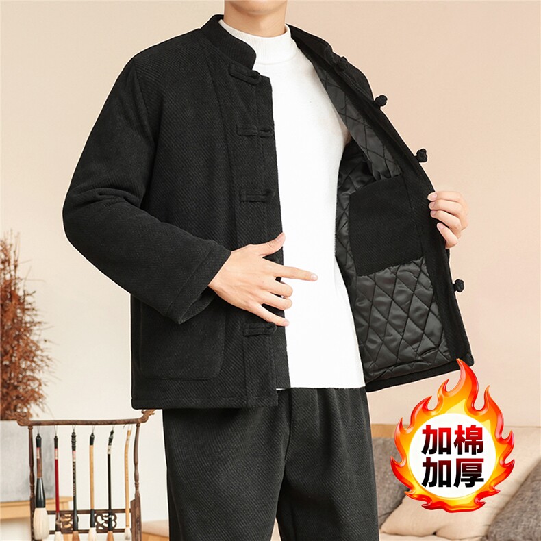2025冬季风套装中式复古唐装棉衣棉绒保暖棉袄MY2532-P135,男装棉衣,电商A008