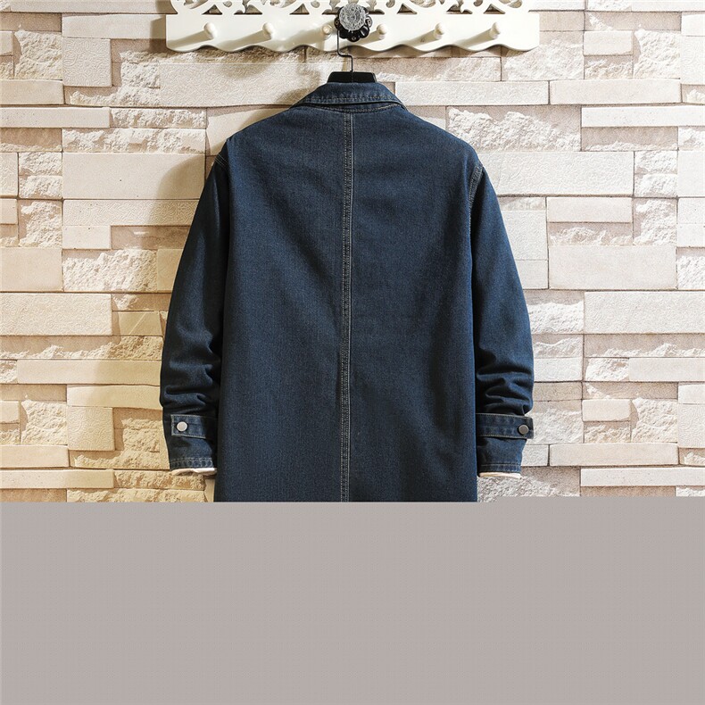 FY5025-P78M-5XL砖墙长款牛仔风衣大码网格,男装风衣,星座103A