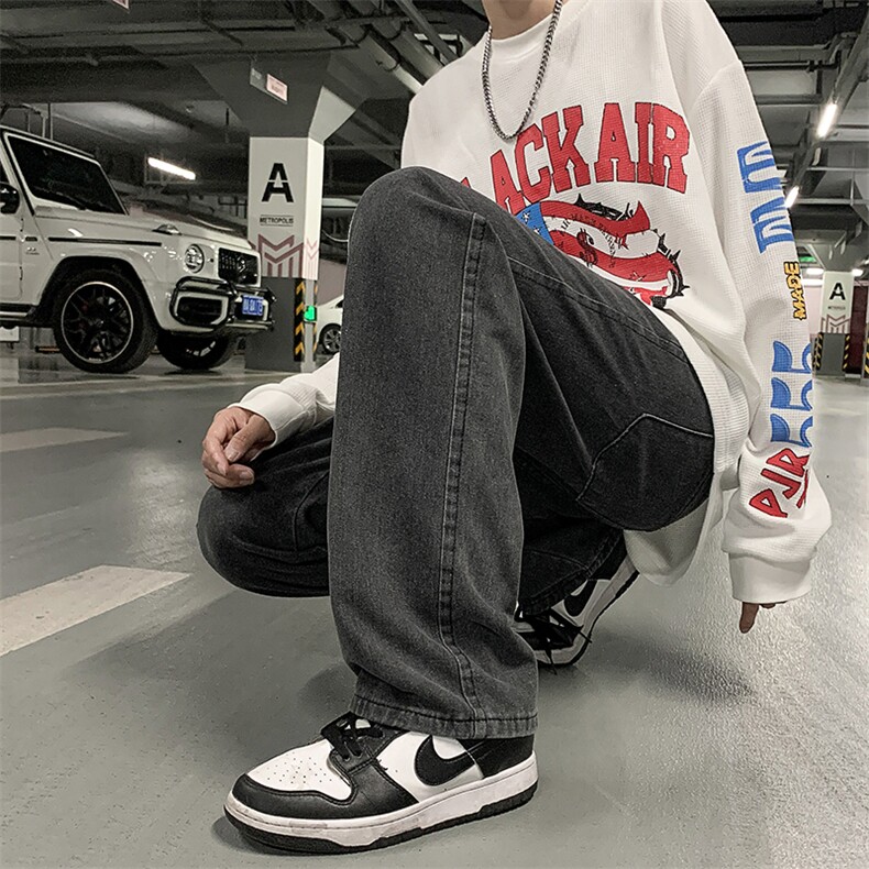 美式高街牛仔裤夏季vibe风直筒休闲裤hiphop炸街裤子男K3455-P42,男装牛仔裤,星座512-3
