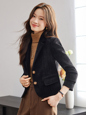 2025秋装新款小个子丝绒气质百搭西装小外套女，女装短外套，时尚风爆