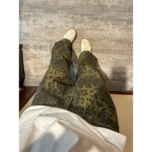 【有货】KZA25LL-P55豹纹牛仔裤男直筒欧美VIBE裤子美式高街图片