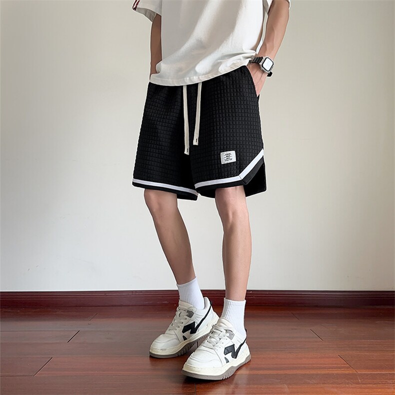 短裤男夏季美式复古拼接五分裤潮牌宽松大码XZ102B-1DK2606P30,男装牛仔裤,星座102B-1