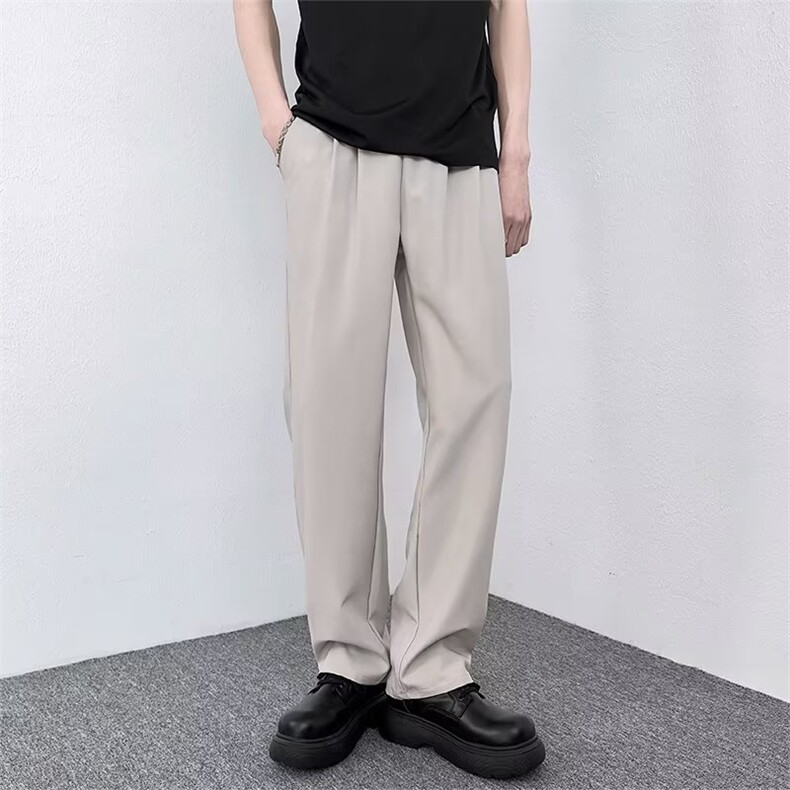 休闲西裤男韩版潮流纯色垂感帅2023夏季新款ins宽松长裤K3971-P40,男装西裤,星座412-2