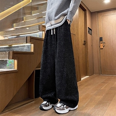 8XL-M大码美式复古斜条纹裤子加绒雪尼尔慵懒加绒休闲裤KZ1940P68，男装休闲裤，电商B238