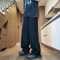 椰树刺绣宽松直筒牛仔裤阔腿休闲裤复古长裤美式裤子男N1060-P43，男装休闲裤，星座308B-2