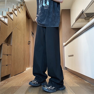 椰树刺绣宽松直筒牛仔裤阔腿休闲裤复古长裤美式裤子男N1060-P43图片