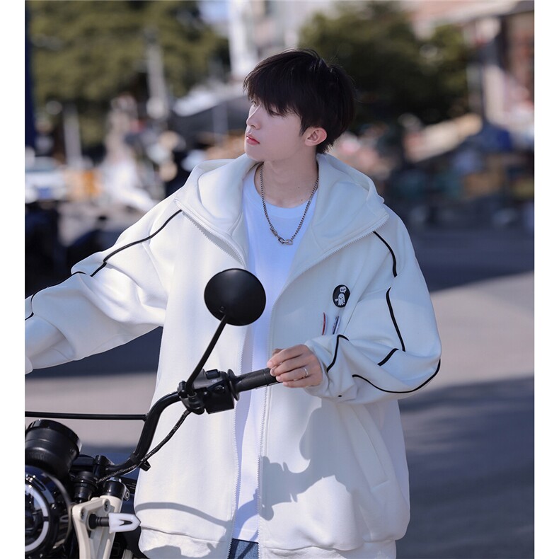 2025春胸针款男连帽开衫卫衣WY841/P80控118-面布100棉底布100涤,男装卫衣,电商A148