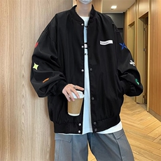 棒球服夹克男韩版潮流刺绣高街2024春秋新款ins宽松外套W4682-P60，男装夹克，星座412