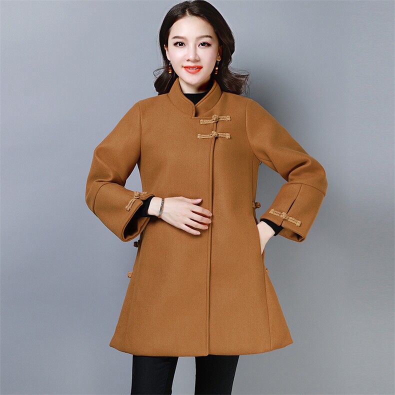舒适口袋排扣长袖时尚潮流毛呢外套2020年冬季休闲,女装毛呢外套,琦鑫阁（原依鑫阁）