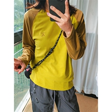 高品秋冬拼色德绒保暖情侣百搭长袖圆领户外打底衫男女A1081-P40，男装T恤，星座1505