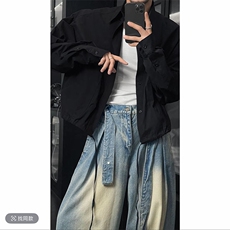 早秋短款潮流百搭休闲小众设计衬衫短外套男CS899-P72(网图参考），男装衬衫，电商B267