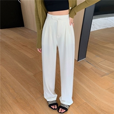 阔腿裤女2023新款冬欧棉绒高腰垂感显瘦加绒小个子休闲直筒西装裤，女装休闲裤，梦白服饰厂