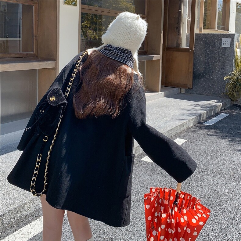 现货主推~冬季新款双面呢羊毛大衣外套领可拆2B237-6120-P250K348,女装毛呢外套,2B237
