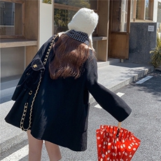 现货主推~冬季新款双面呢羊毛大衣外套领可拆2B237-6120-P250K348，女装毛呢外套，2B237
