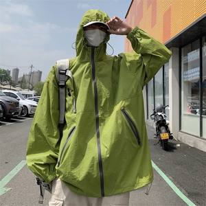 防晒衣男韩版潮流连帽果绿色痞子帅2026夏季薄款ins外套W4842-P40图片
