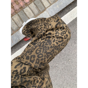 【有货】KZA25LL-P55豹纹牛仔裤男直筒欧美VIBE裤子美式高街图片