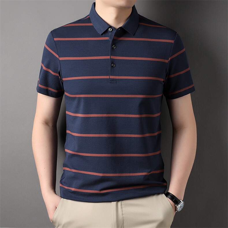 保罗t恤男半袖衬衫领Polo衫男短袖2023新款夏季翻领中年衣服体恤,男装T恤,电商B212（原钱塘6029）