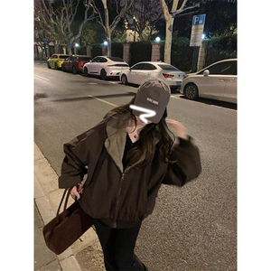 两面穿现货重磅短款座山雕棉衣男女双面穿毛毛绒棉服加厚外套图片