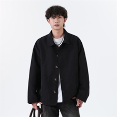 春装复古格子内胆巴恩风风衣男休闲翻领外套F99P70，男装风衣，电商C323